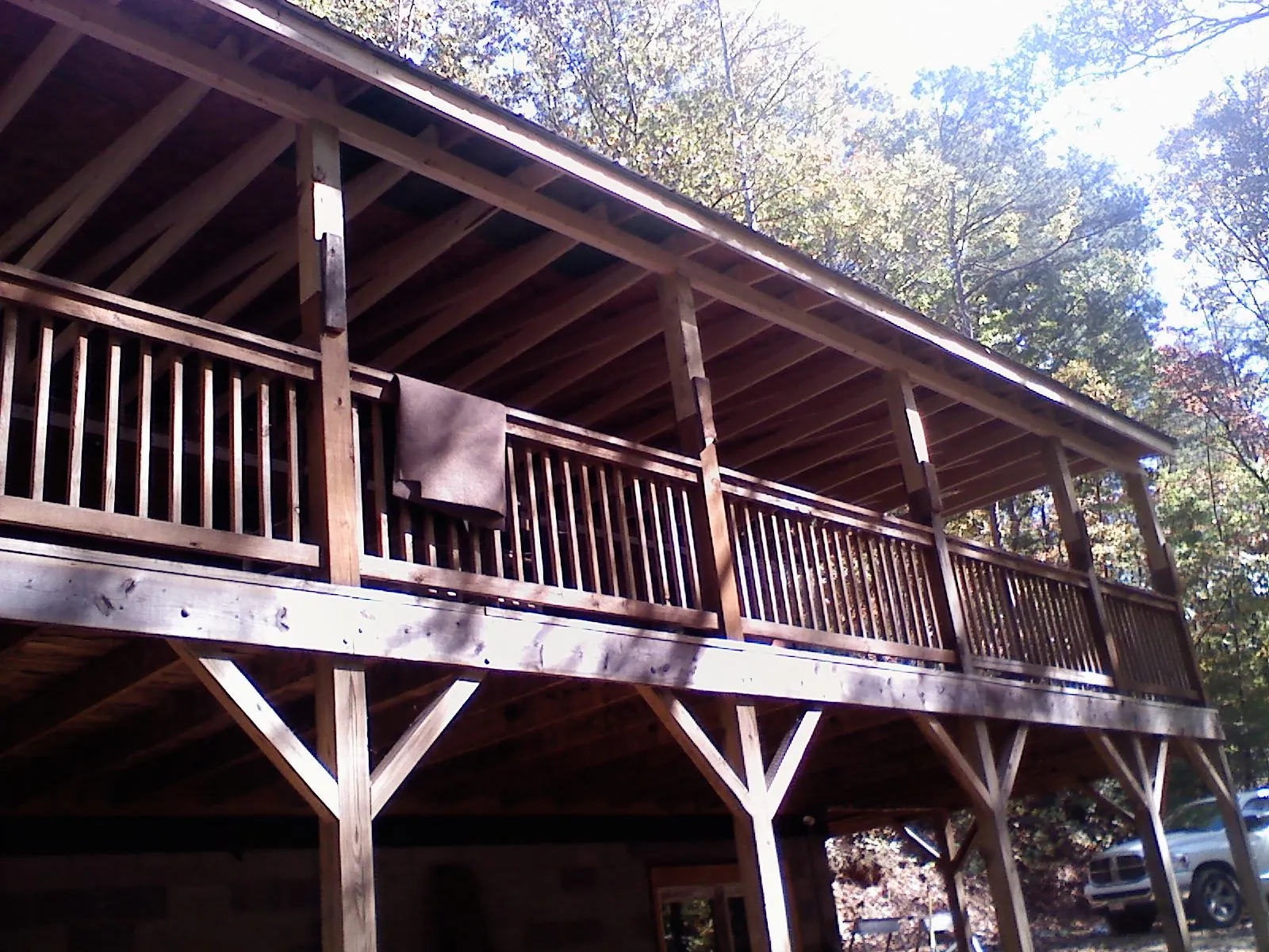 Timber framing under a new elevated porch and deck — Roof Leak Repair in Hawesville by Roofing Brothers